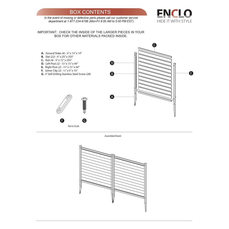 Enclo 44in H x 36in W (2 Panels) No Dig Enclo Waverly Cedar